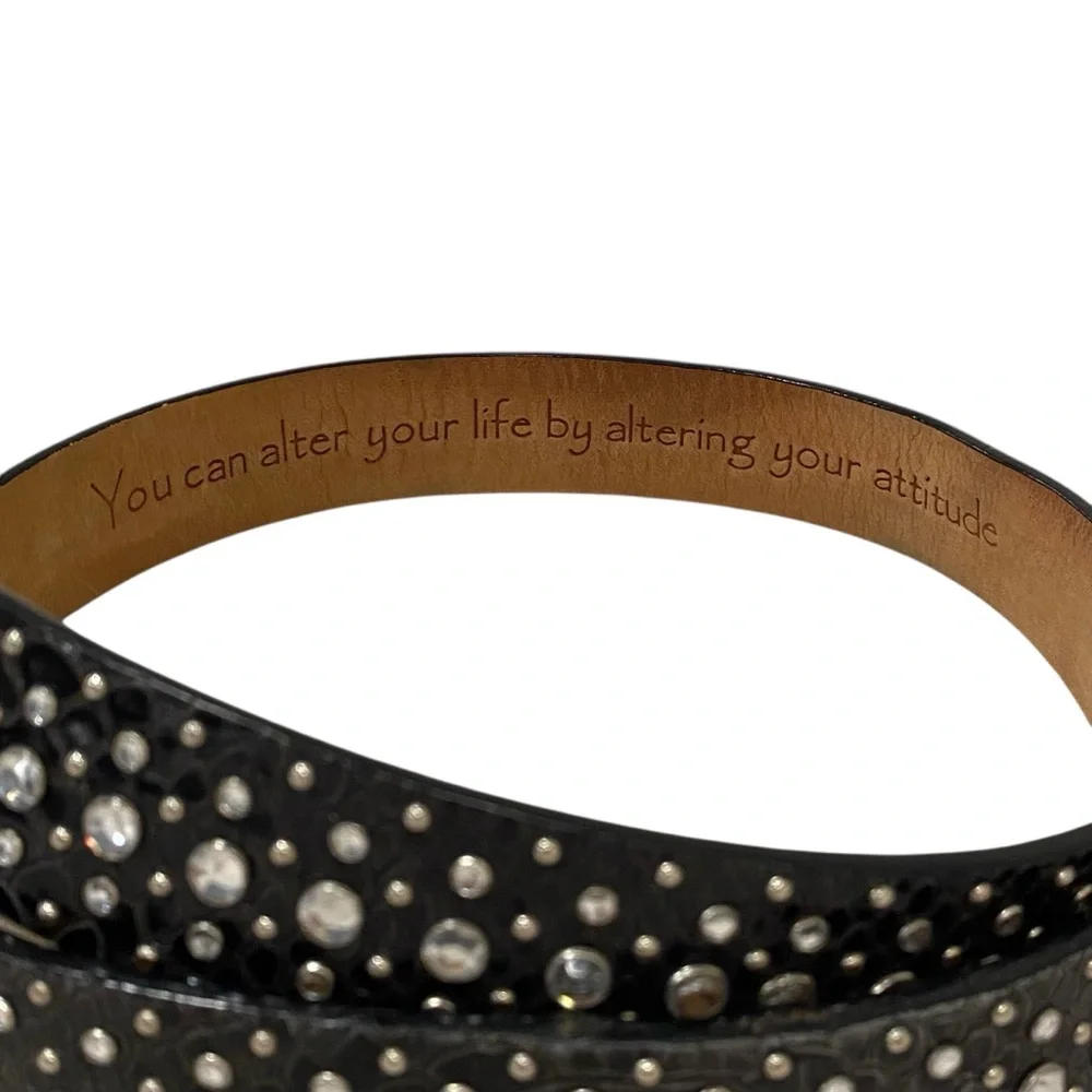 Ariat Black Leather & Rhinestone Silver Buckle Men’s Belt - NWOT - W36